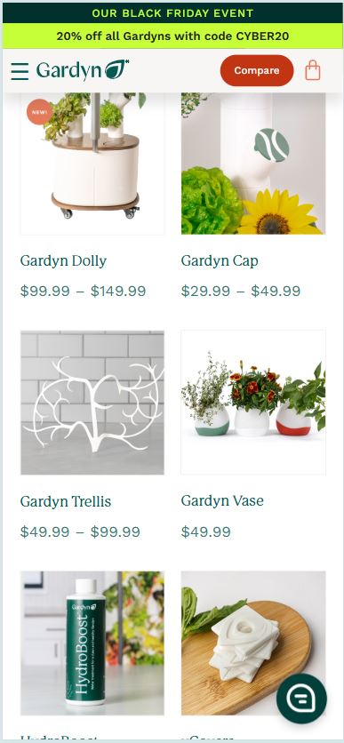 Gardyn collection page